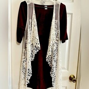 Romantic White Crochet Lace Duster Vest – Boho Festival Layering